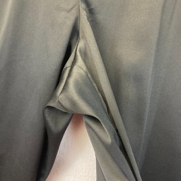 Y2K Spenser Jeremy 16W Black Satin Floral Embroidered Wide Leg Dress Pants Boho - Picture 11 of 15